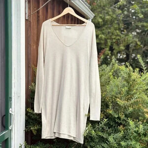 Wilfred free midi long sleeve cream dress - size M relaxed fit